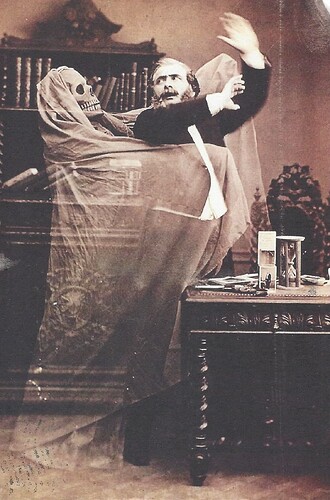 Ghost Attack Vintage Photograph